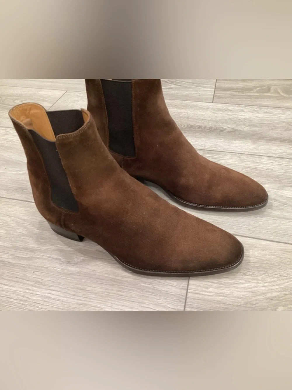 Saint Laurent Wyatt Chelsea Suede  Brown Size 41 YSL US 8 8.5
